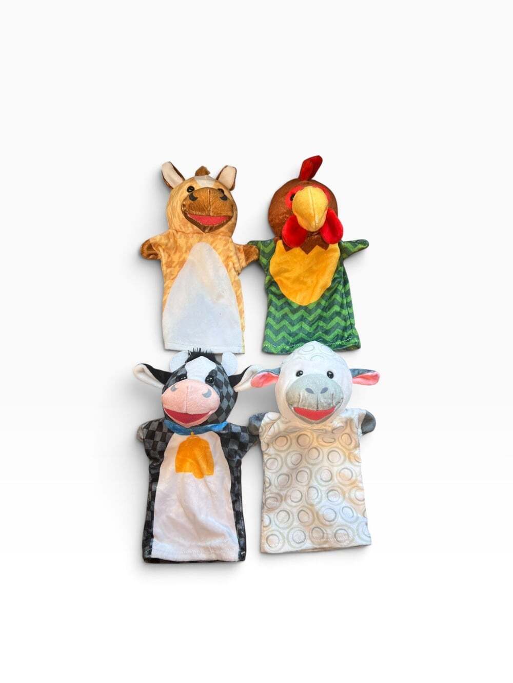 Melissa & Doug Hand Puppets Barn Buddies Farm Friends (4) Horse Cow Chicken Lamb